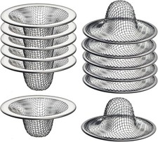 2 or 12 Mesh Sink Drain Basket Strainer,Hair Catcher for Bathroom Sink,Laundry