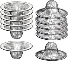 2 or 12 Mesh Sink Drain Basket Strainer,Hair Catcher for Bathroom Sink,Laundry