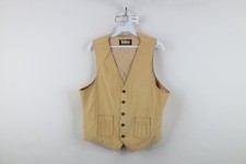 Vintage 60s 70s Streetwear Mens 42 Western Rodeo Corduroy Vest Jacket Beige USA