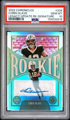 2022 PANINI CHRONICLES LEGACY UPDATE ROOKIES #206 CHRIS OLAVE AUTO /99 PSA 10