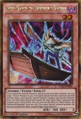 3 x Ghost Charon, the Underworld Boatman - PGL2-EN005 - Gold Secret Rare - 1st E