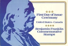 #1690 First Day Ceremony Program 13c Benjamin Franklin Stamp