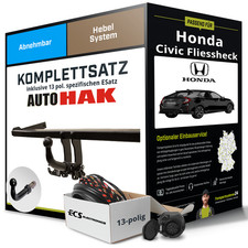 Für HONDA Civic X Typ FC,FK Anhängerkupplung abnehmbar +eSatz 13pol 01.2017- AHK