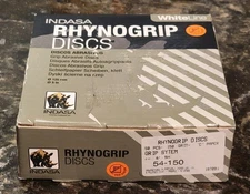 Indasa Whiteline 5 inch 150 Grit Hook & Loop Sanding Discs 50 Per Box