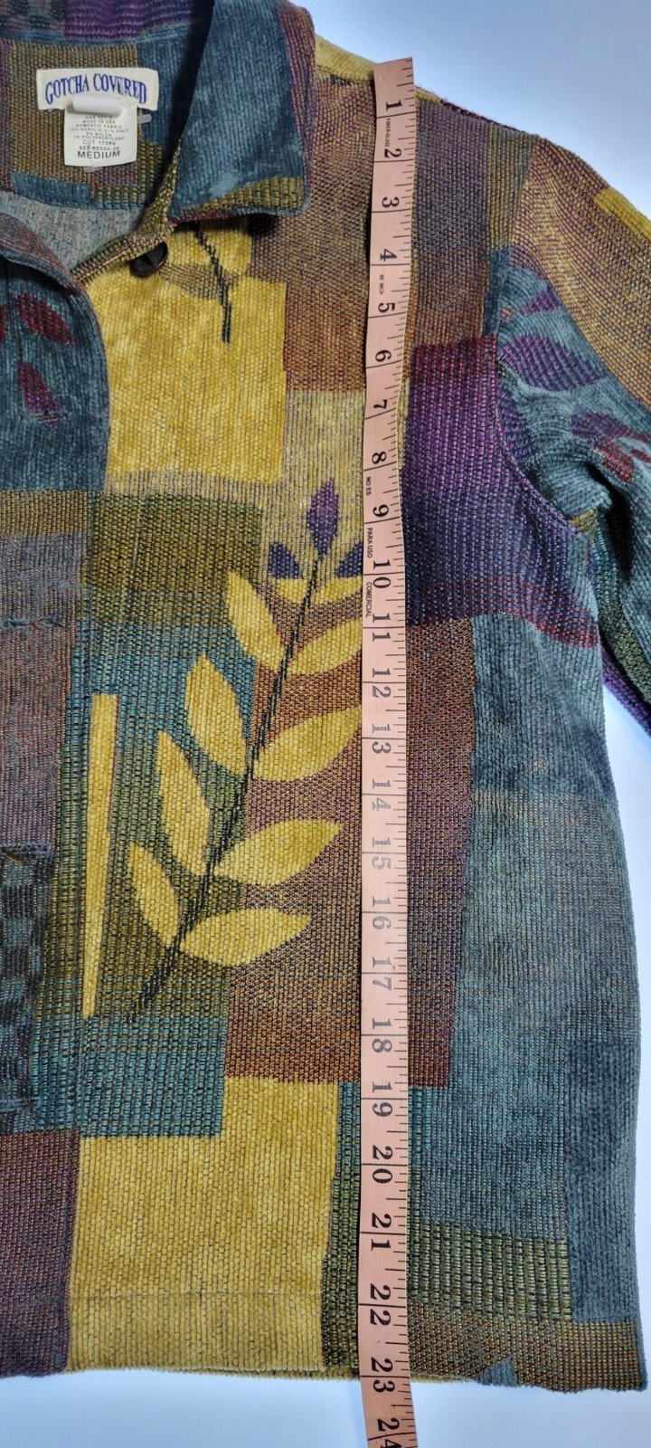 Vintage Gotcha Patchwork Jacket Women’s Medium Bu… - image 12