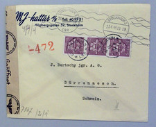 1944 Stockholm to Switzerland Postal History - WWII German OKW Berlin Censor 'b'