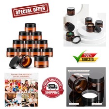 Versatile 24 Piece Clear Plastic Jars - Amber-Lidded Containers for All Needs