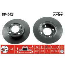 2x Bremsscheibe hinten für Seat Arosa 6H1 Cordoba 6K1 6K5 Ibiza 2 | 26236334