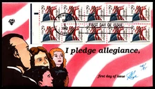 Scott 2993a 29 Cents Flag Pugh Hand Painted FDC Booklet Pane 78 Of 85