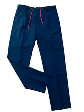 HUGO BOSS Super Flex Pants Performance Drawstring 36R Modern Fit One Pleat Black
