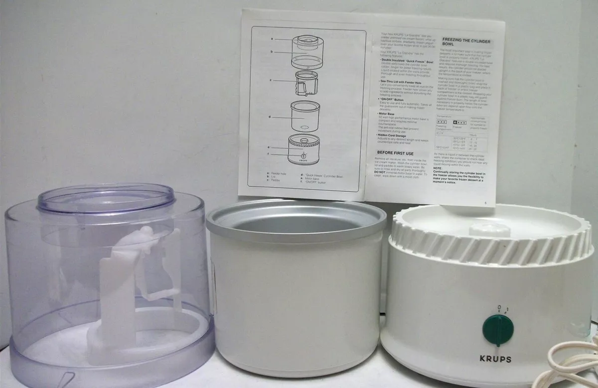 Krups ice cream maker manual type 337 sales