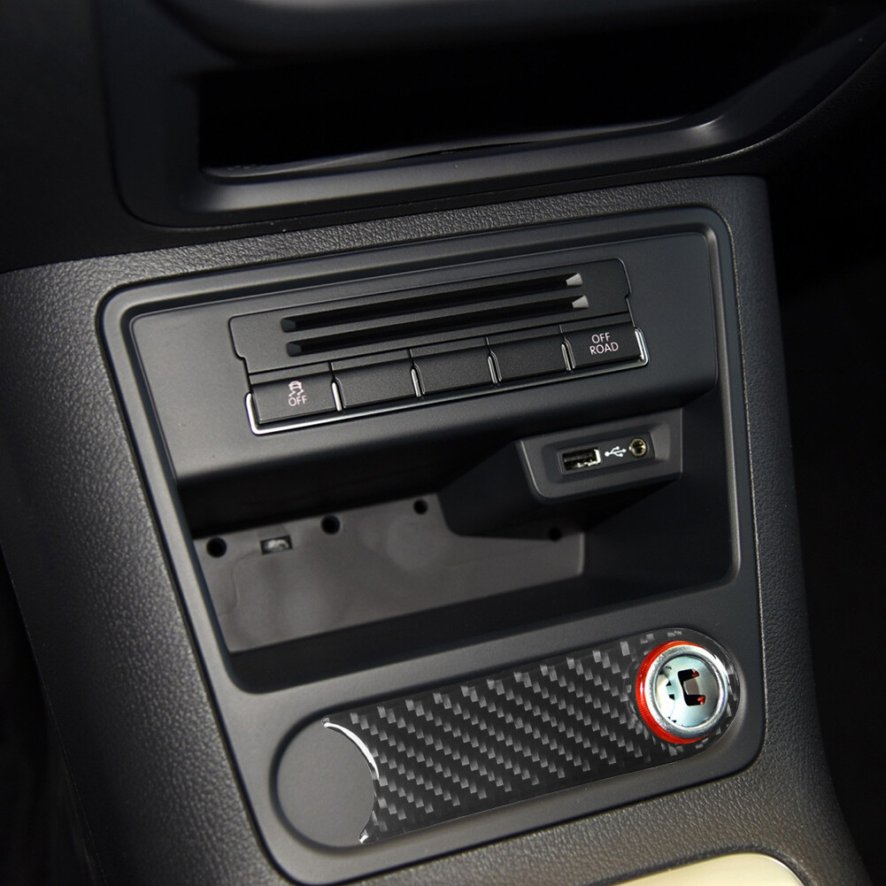 For Volkswagen Tiguan 13-17 Carbon Fiber Interior Cigarette Lighter Panel  Cover