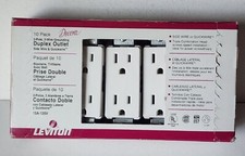 Grounding Outlet 10 Pack Decora Leviton 2 Pole 3 Wire 15A-125V 5325 N-2 
