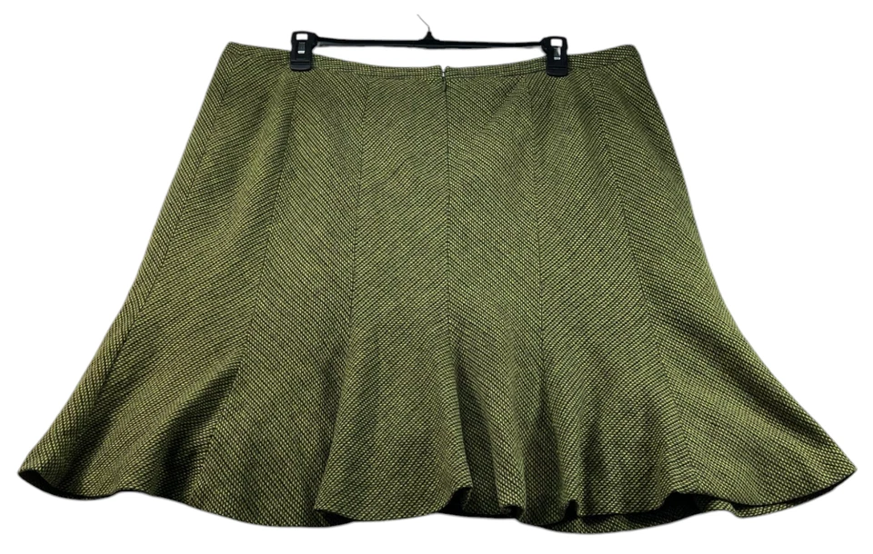 Falda Lane Bryant para mujer talla 24 verde negro mezcla de lana Foto 2 de 4