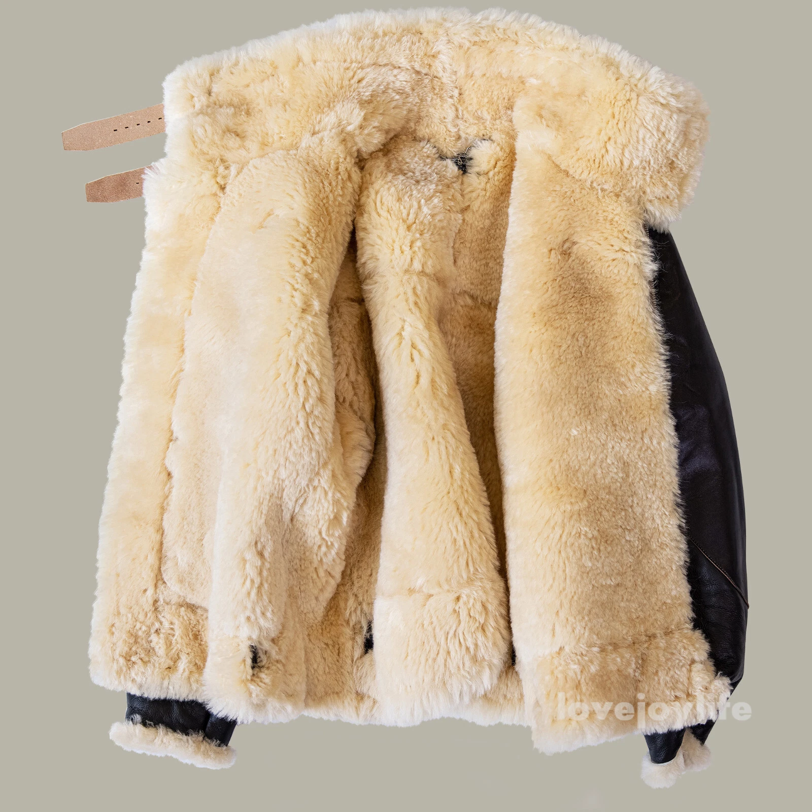 Red Tornado Retro Fur Integrate Leather Aviator Jacket