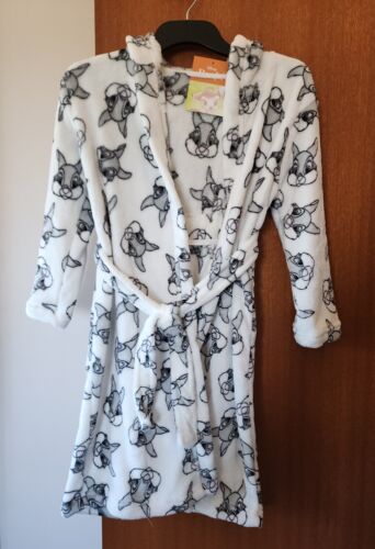 Disney Bambi Thumper Girls White Warm Fleece Dressing Gown Robe Size 7 New - Picture 1 of 5