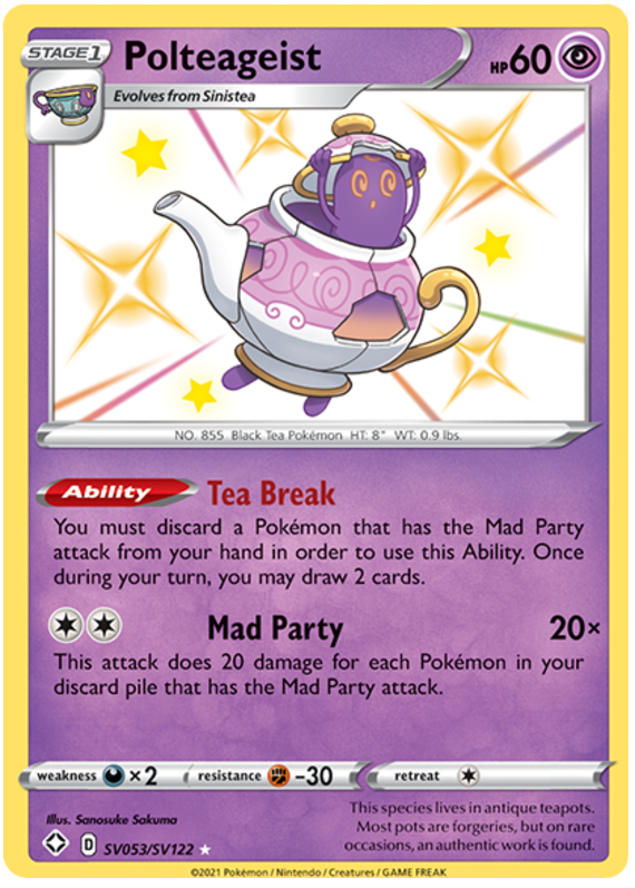 POLTEAGEIST SV053/SV122 SHINING FATES POKEMON (SHINY VAULT, NM) | eBay