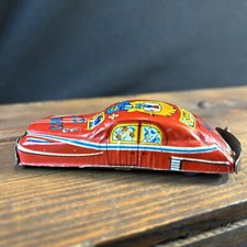 Vintage Tin Comic Car Red Policeman Lion 257 Early 1950's Made in Japan Litho