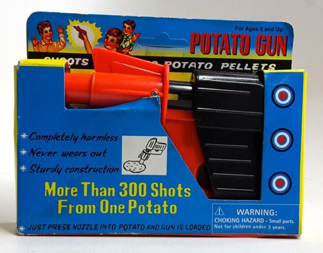 2x Potato Guns Retro Kids Toy Gag Gift Potatoe Spud by Westminster for