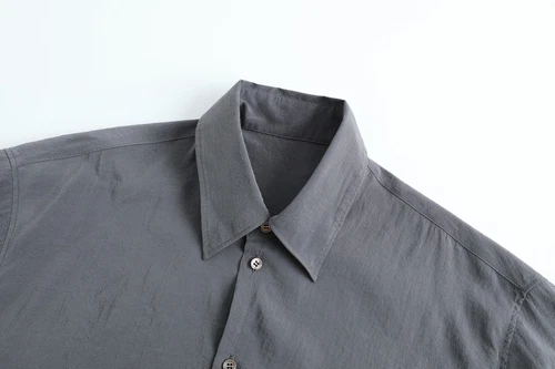 donclickin Lemaire*vibe 25SS New Glossy Dry Silk Shirt –Sage Green Black Edition - Foto 14 di 23