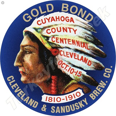Cleveland & Sandusky Brew Co. Gold Bond 11.75'' Round Metal Sign
