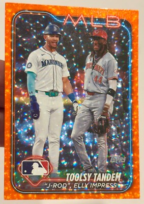 ELLY DE LA CRUZ & J. RODRIGUEZ   RARE /299 orange TANDEM  2024 Topps Update  