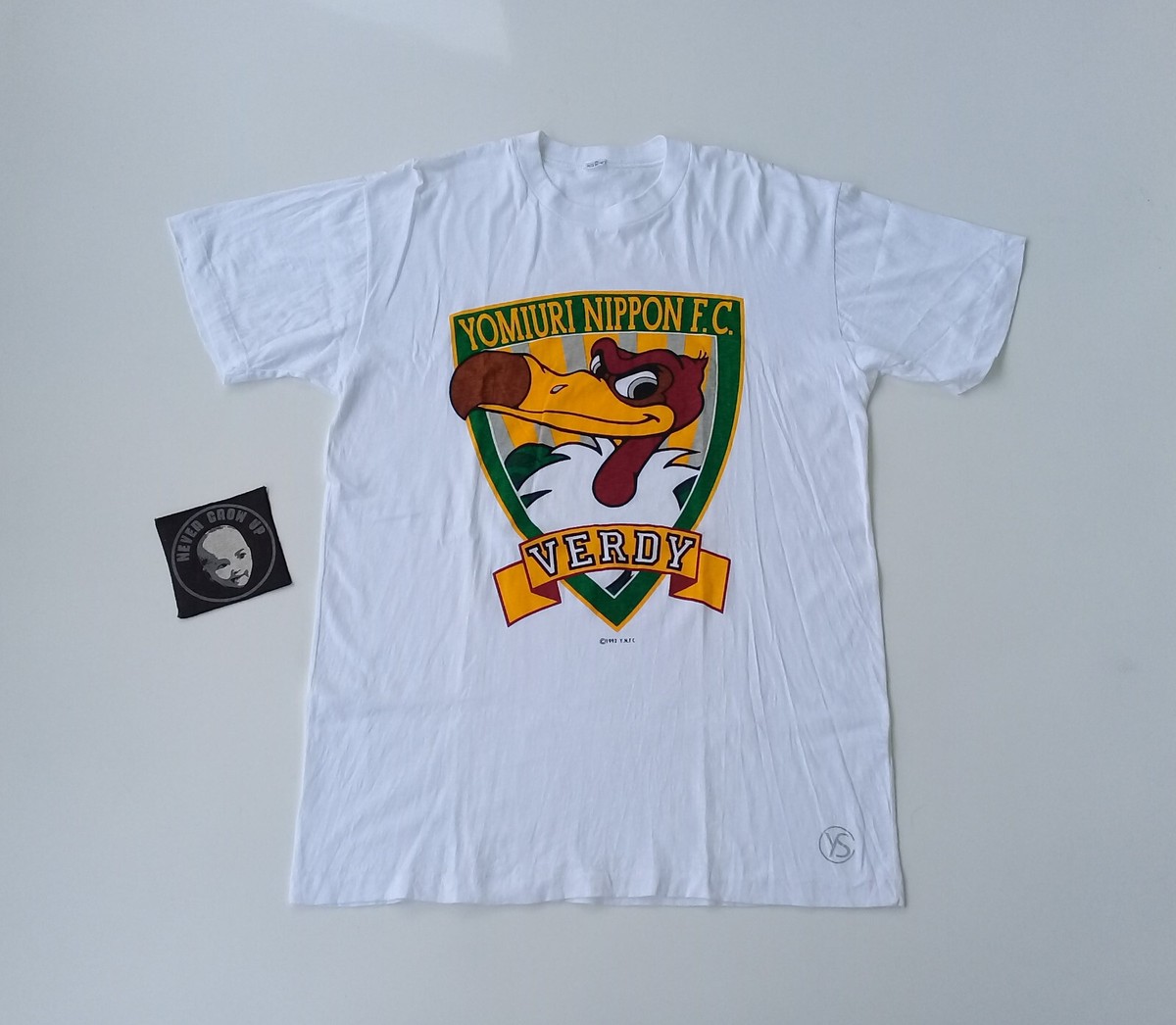 YOMIURI NIPPON FC VERDY Tシャツ Vintage 90s Yomiuri Nippon FC Verdy Tshirt Single Stitch White