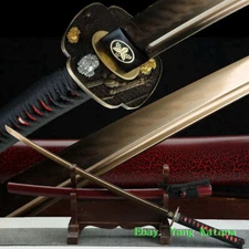 Razor Sharp Sword Japanese Katana Real Hamon T10 Steel Clay Tempered Blade #1276