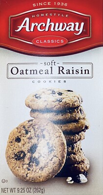 Archway Homestyle Classics Soft Oatmeal Raisin Cookies 9.25 Oz - FREE SHIPPING