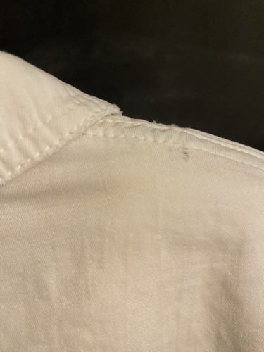 VTG Gene Ewing Bis Wrinkled Rich Denim Neiman Marcus White Button Down S Sunwash - Picture 7 of 11