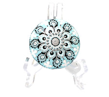 HOME DECORATION HAND PAINTED STONE 3"/MANDALA DOT PAINTING in organza gift bag 6