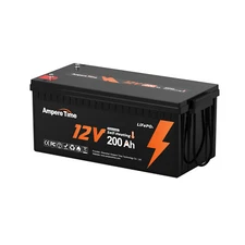 Ampere Time 12V 200Ah self-heating LiFePO4 Lithium Battery for Home RV Boat-Used