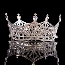 Miss America Pageant Wedding 6.5cm Tall Tiara Full Round Crown For Women