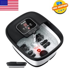 Collapsible Foot Spa with Heat, Bubble, Red Light, and Temperature Control, Foot