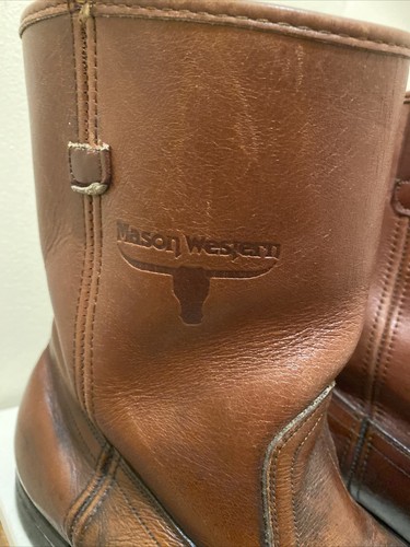 Mens Mason Western Leather Boots Vibram 