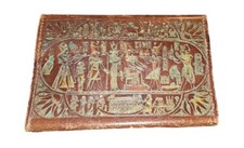 Beautiful Handmade Vintage Leather Wallet Egyptian Hieroglyphics