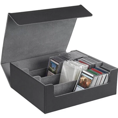 Sammelkarten Koffer TCG CGC Magnetic Flip Card Slab Storage Box Case PU Leder