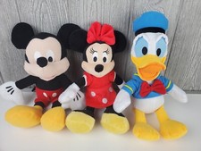 Disney Mickey Mouse Minnie Mouse Donald Duck 10" Plush Stuffed Animals Lot of 3