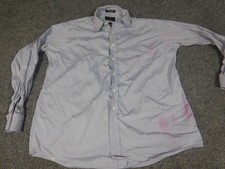 Bill Blass Mens Shirt 16.5 Blue Oxford button down