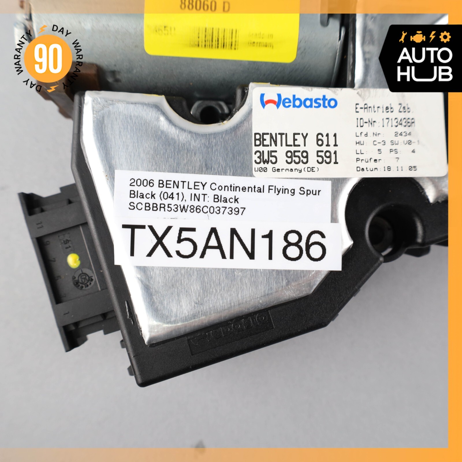 06-18 Bentley Continental Flying Spur Sunroof Sun Roof Motor Left Side OEM