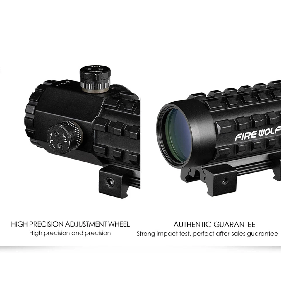 Hunting Riflescope 3X28 Red Green Dot Cross Sight with 11/20mm Rail Mount - Image 3 of 4