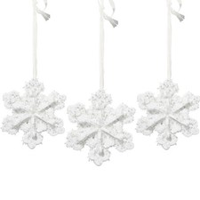 CHRISTMAS GLITTER FOAM SNOWFLAKES HANGING DECORATIONS 3  Holiday Supplies