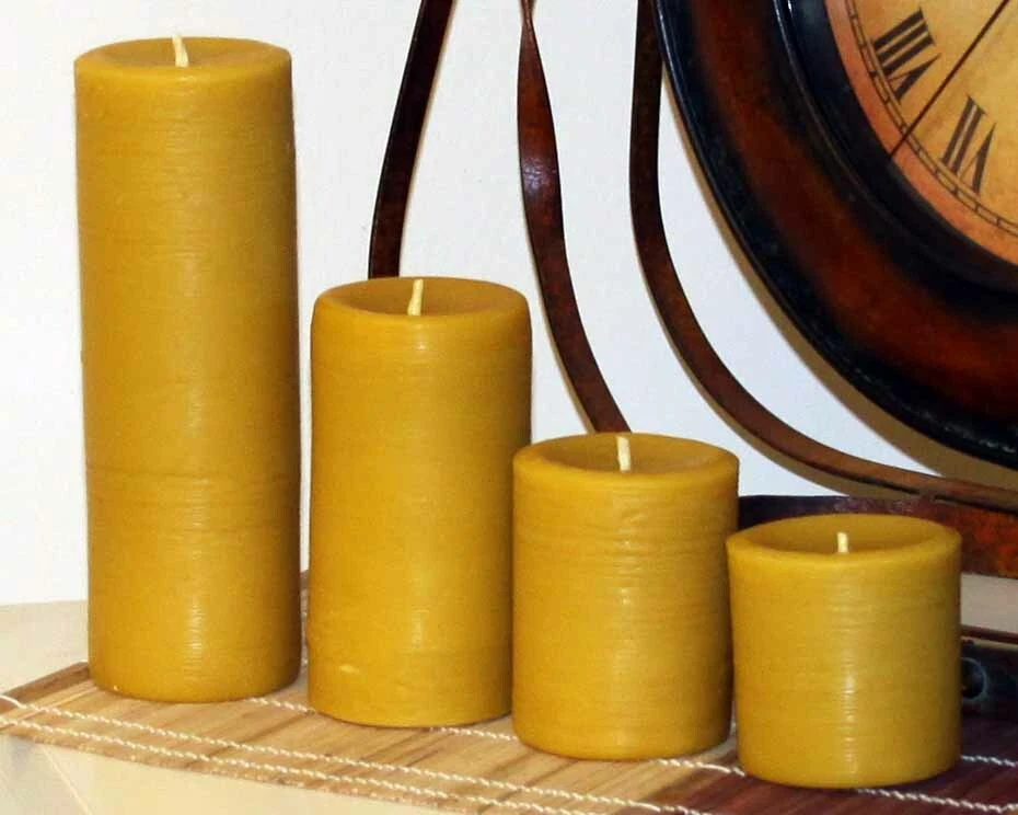 Свечи столовые из 100% чистого пчелиного воска ручной работы 100% хлопок фитиль толщина 3 дюйма - Изображение 2 из 4