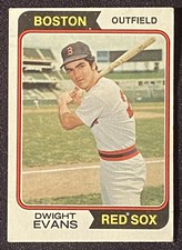 Dwight Evans 1974 MLB Boston Red Sox Outfielder Baseball Card Topps #351