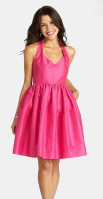 Donna Morgan 243219 Womens Sleeveless Solid Fit & Flare Dress French Pink Size 8