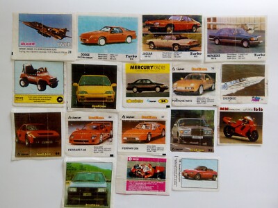 Vintage Bubble gum inserts from the 90s different cars