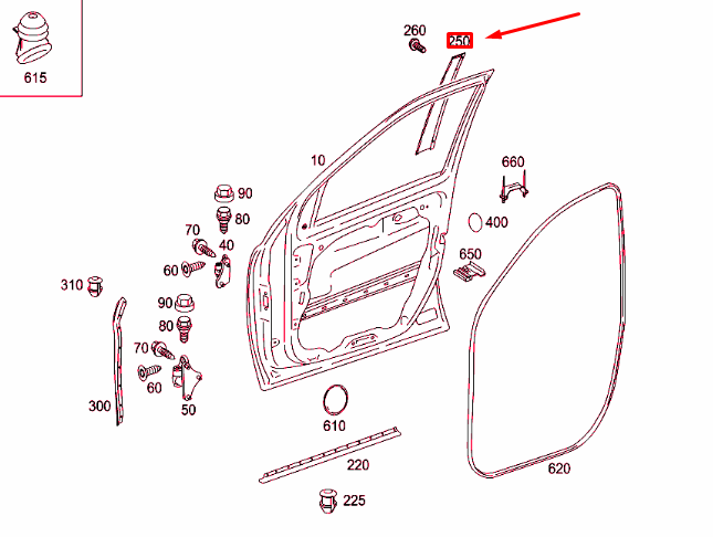 Neu MERCEDES-BENZ ML W164 vordere linke Tür B-Säulenabdeckung A1646900087