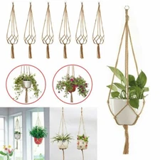 2/4PCS Plant Hanger Macrame Hanging Planter Basket Rope Flower Pot Holder Decor