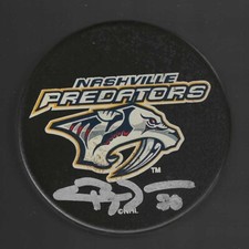 Chris Mason Signed Nashville Predators Souvenir Puck