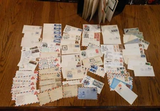 First Day of Issue 1929-70s Stamps & Cards Lot 0f 88 w/ Correspondence